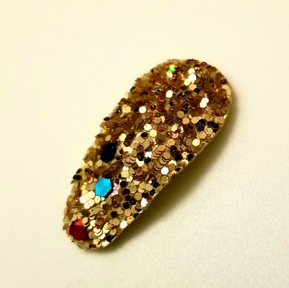 Gold Glitter Snap Clip